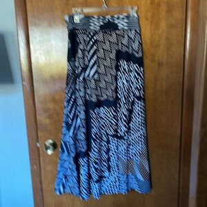 Spense Blue and White Pleated Maxi Skirt for Casual Wear